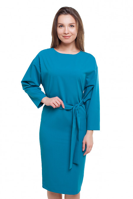 Сукня кольору морської хвилі Діловий жіночий одяг фото