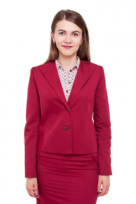 Жакет приталенный бордовый Деловая женская одежда фото