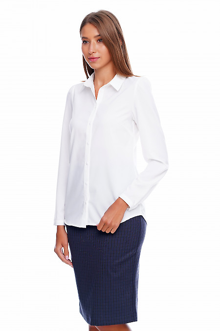 Блузка-рубашка белая Деловая женская одежда фото