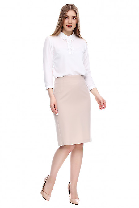 Бежевая юбка без пояса фото