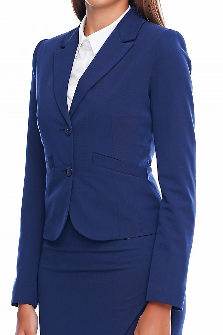Жакет классический синий в офис Деловая женская одежда фото