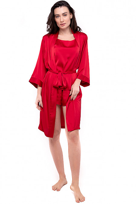Халат жіночий шовковий червоний. Діловий жіночий одяг