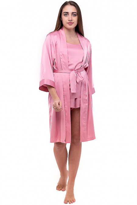 Халат жіночий шовковий рожевий. Діловий жіночий одяг