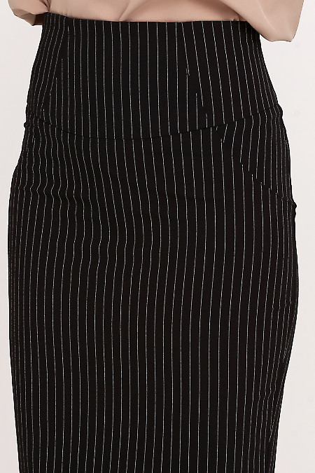 Юбка-карандаш черная в полоску Деловая женская одежда фото