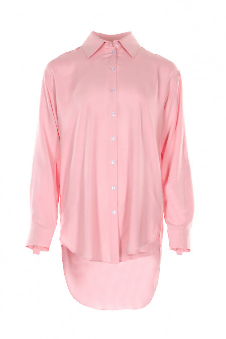 Купить розовую блузку оверсайз. Деловая женская одежда фото