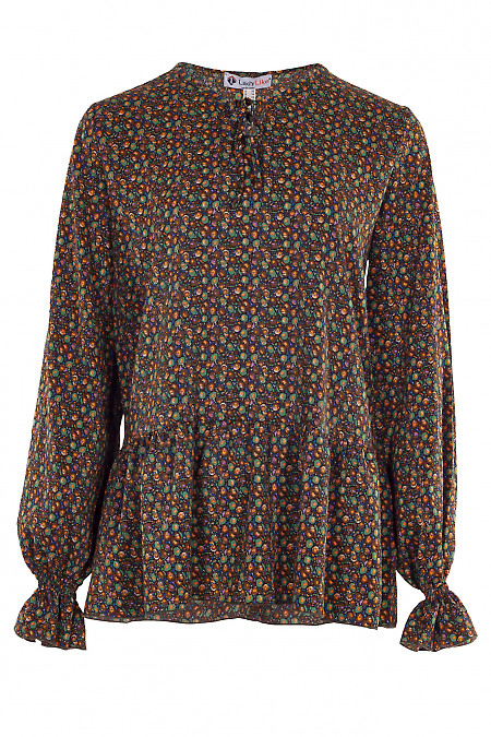 Ошатна блузка в квітку.Діловий жіночий одяг фото