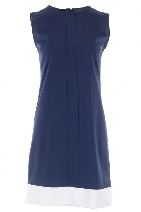 Сукня синя з планочкою Діловий жіночий одяг фото
