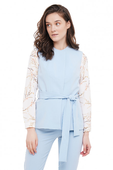 Жилетка під пояс голуба Діловий Жіночий Одяг фото