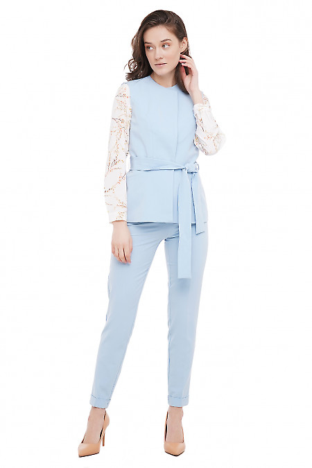 Голубий костюм Діловий жіночий одяг фото