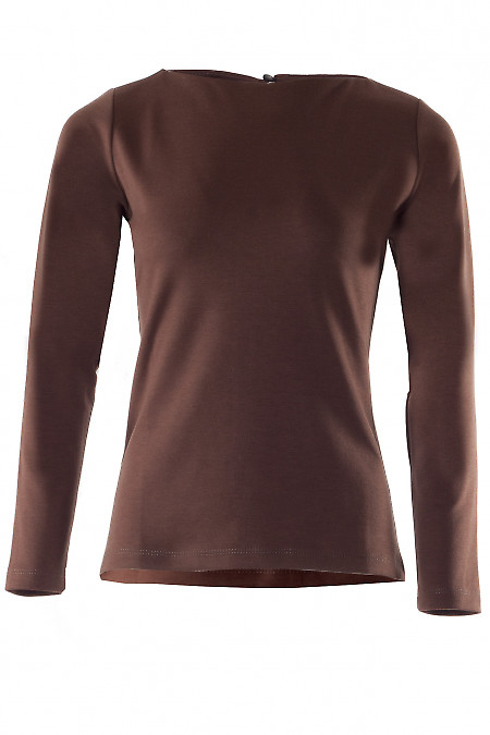 Джемпер трикотажний коричневий Діловий жіночий одяг фото