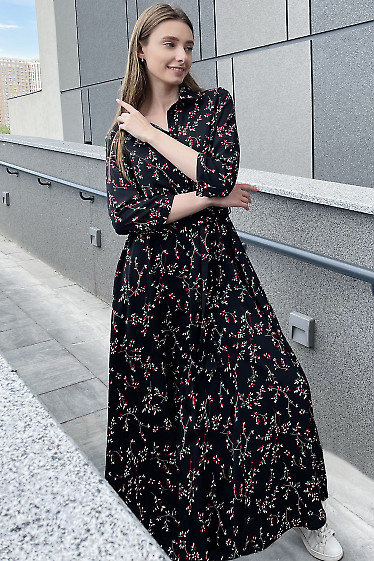 Сукня з поясом рукава три чверті. Діловий жіночий одяг фото