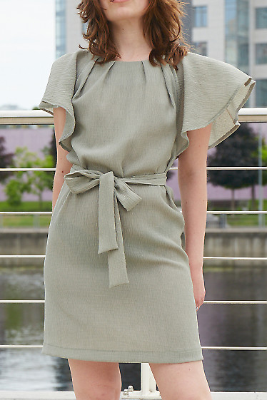 Сукня короткий рукав крильця. Діловий жіночий одяг фото