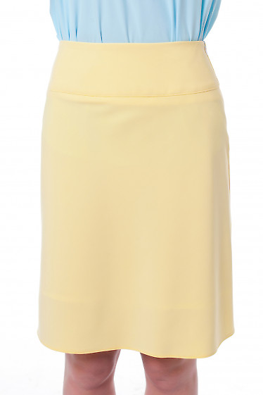 Юбка-трапеция желтая. Деловая женская одежда фото