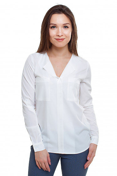 Блузка молочная из вискозы Деловая женская одежда фото