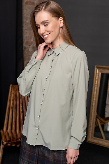 Блуза оливковая из софта фото 