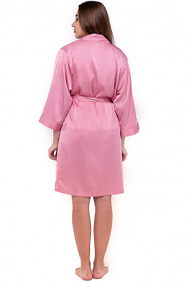 Розовый шелковый халат фото
