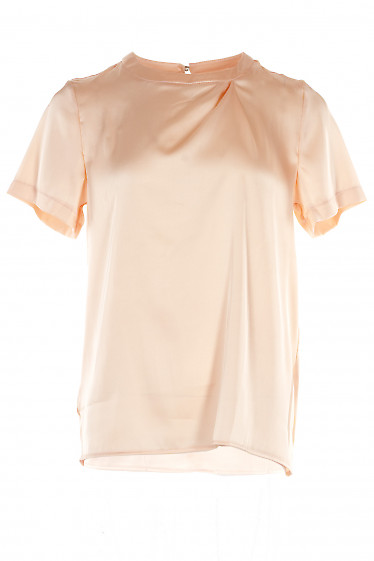Блузка персикова шовкова. Діловий жіночий одяг.