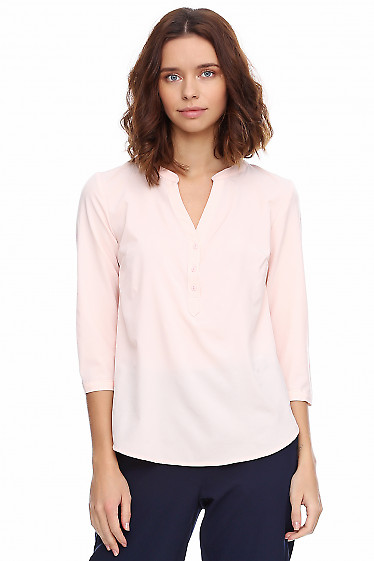 Блузка яскраво-рожева з кокеткою на спині. Діловий жіночий одяг