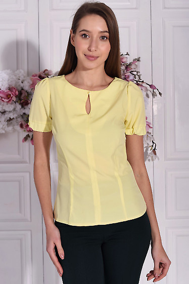 Блузка желтая с капелькой. Деловая женская одежда 