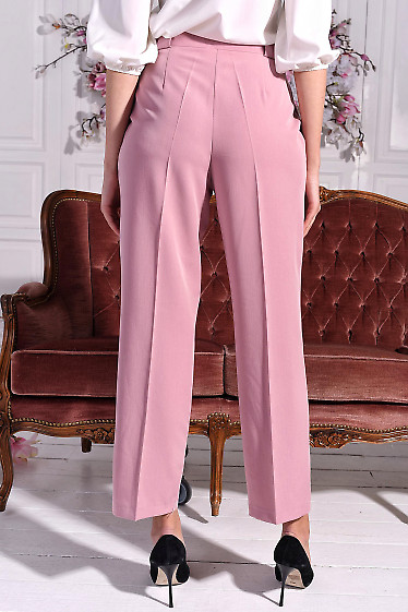 Розовые брюки из костюмной ткани
