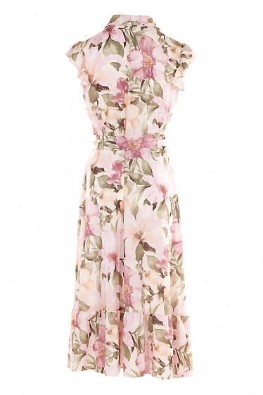Купить летнее персиковое платье. Деловая женская одежда фото