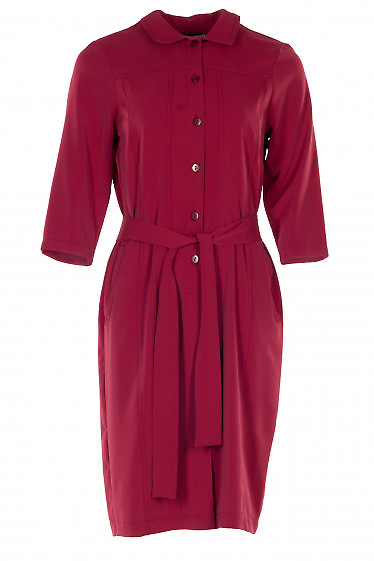 Сукня червона шовковиста. Діловий жіночий одяг