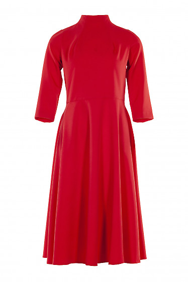 Элегантное красное платье.Деловая женская одежда фото