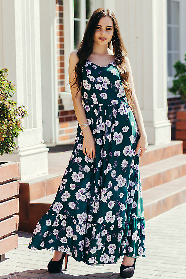 Купить платье макси зеленое. Деловая женская одежда фото