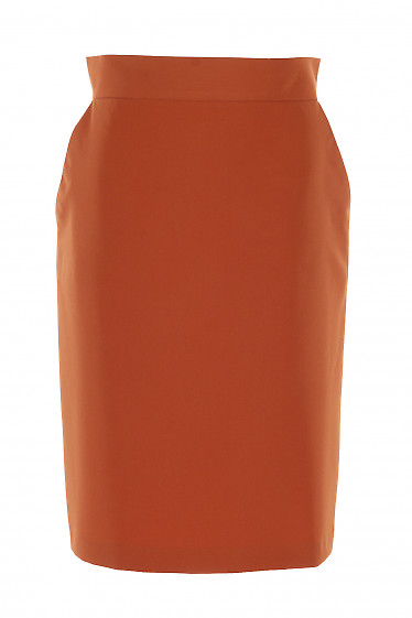Спідниця теракотова з кишенями. Діловий жіночий одяг.